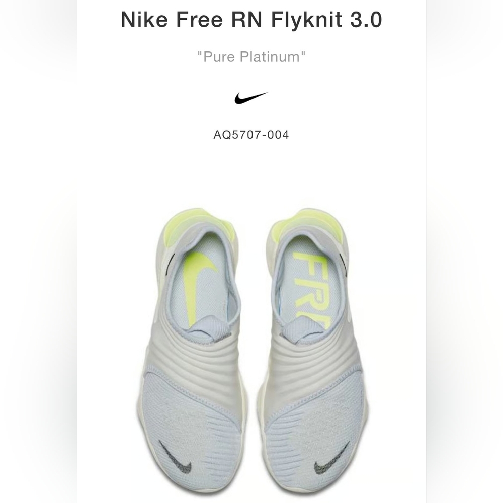 Nike Free RN Flyknit 3.0 in Light Gray and Neon Yellow